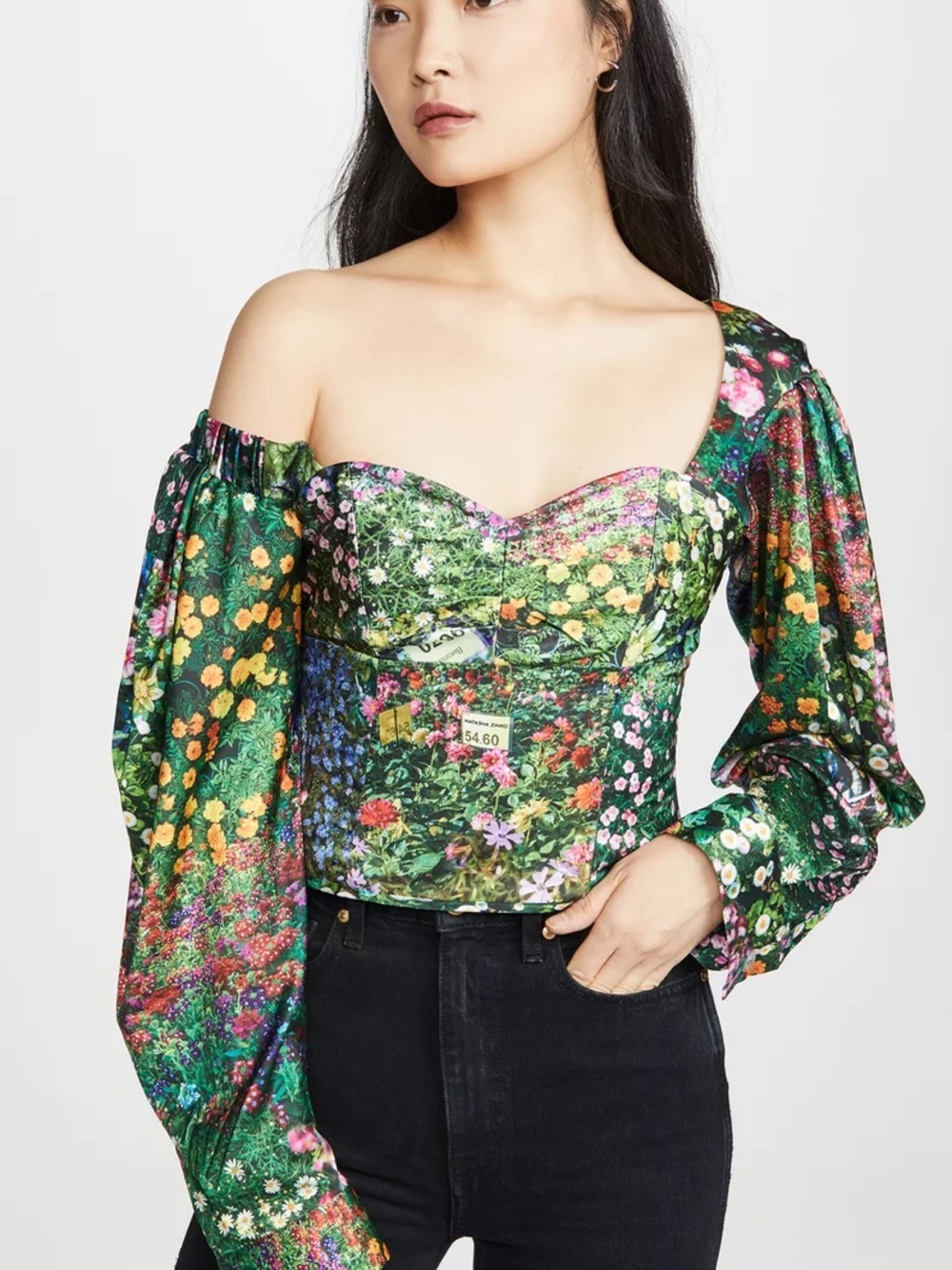 Natasha Zinki Resort 2020 Floral Top SZ FR 42